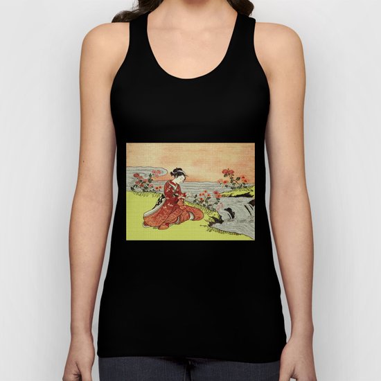 Transformation of Kikujido - Vintage Japanese Woodblock Unisex Tank Top