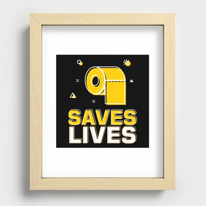 Saves Lives Toilet Paper Toilet Recessed Framed Print