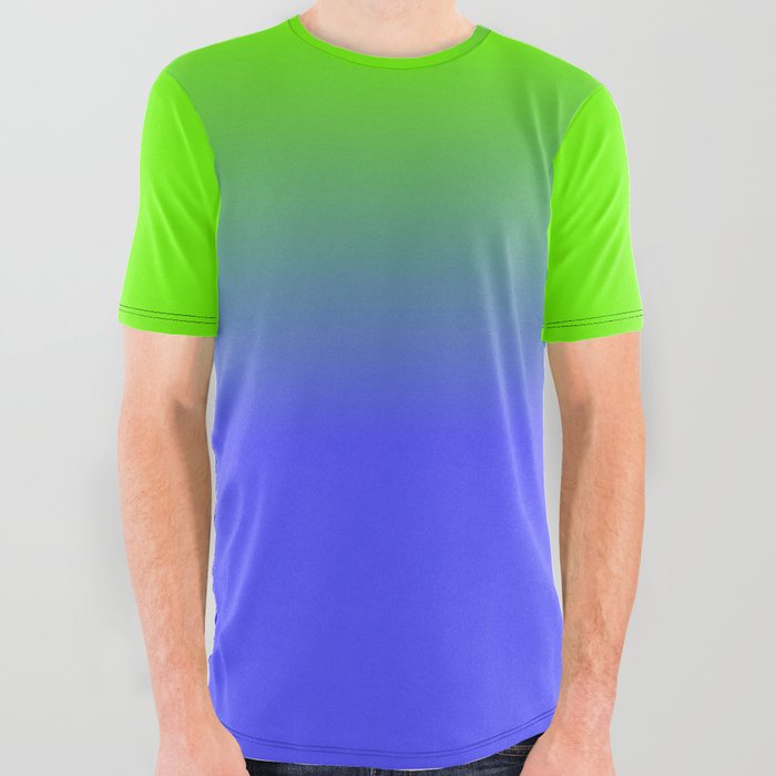blue & green graphic tee