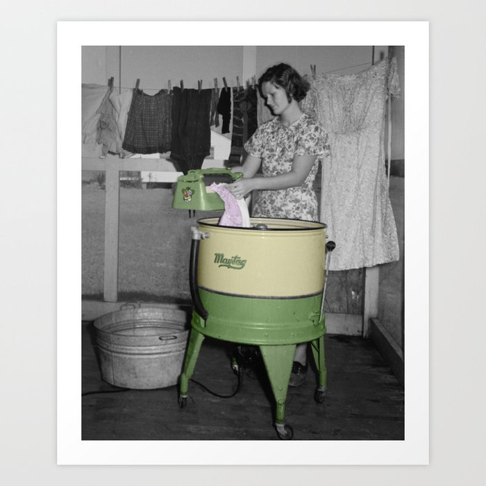 Vintage Washing Machine Art Print