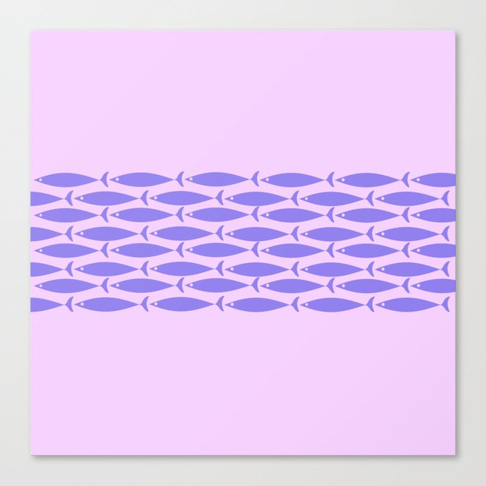 Fish Stripe Purple Minimal Mid Century Modern Lavender Lilac Pink Canvas Print