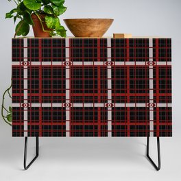 Punk Rock Evil Eye Checkered Pattern Credenza