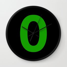 Number 0 (Green & Black) Wall Clock