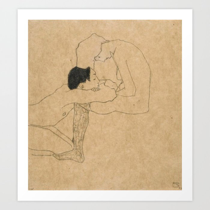 Egon Schiele lovers Art Print