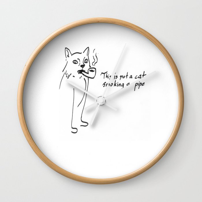 This is not a cat smoking a pipe Wall Clock