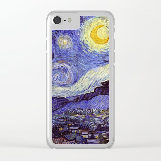 Vincent Van Gogh Starry Night Clear iPhone Case
