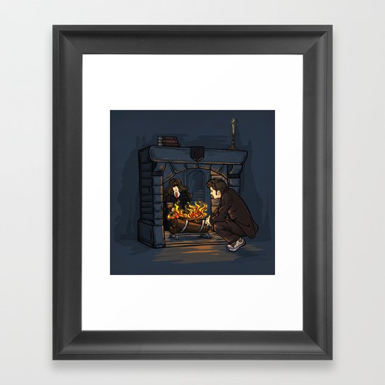 The Witch in the Fireplace Framed Art Print