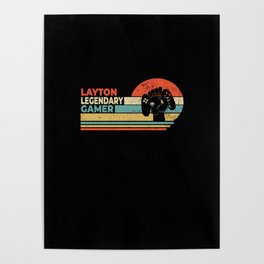 Layton Legendary Gamer Personalized Gift Poster