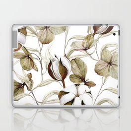 Vintage Transparent Leaves and Flowers Laptop Skin