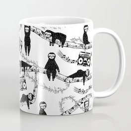 Eighties Music Sloth Pattern Coffee Mug
