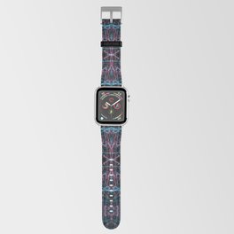 Liquid Light Series 61 ~ Blue & Red Abstract Fractal Pattern Apple Watch Band