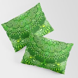 Bright Grass Green Mandala Pillow Sham