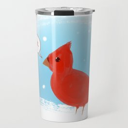Winter Cardinal Travel Mug