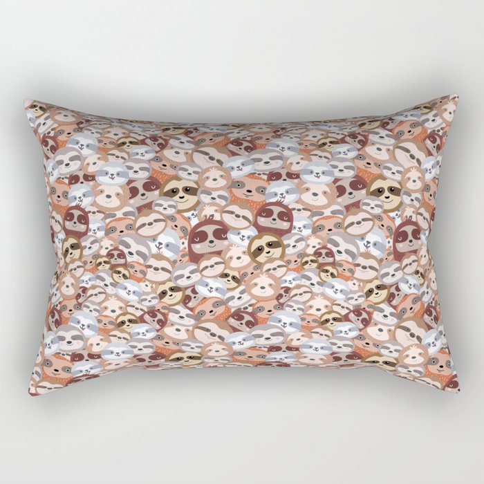 JUST A GIRL WHO LOVES SLOTHS - PINK SEAMLESS PATTERN Rectangular Pillow