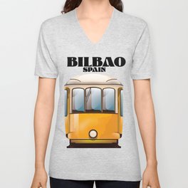Bilbao Spain travel poster V Neck T Shirt