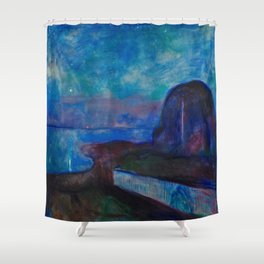 Starry Night, 1893 by Edvard Munch Shower Curtain