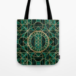 Web of Wyrd The Matrix of Fate - Gold and Malachite Tote Bag
