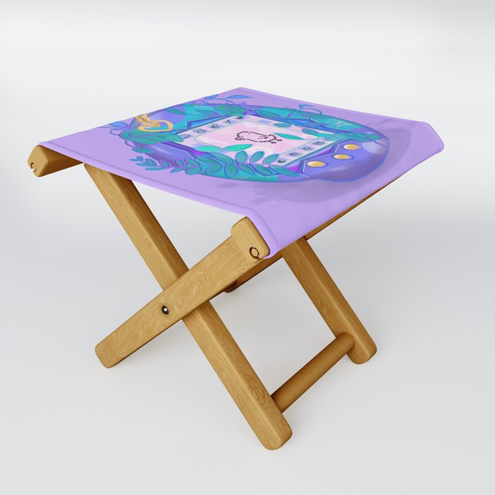 Purple Tamagotchi  Folding Stool