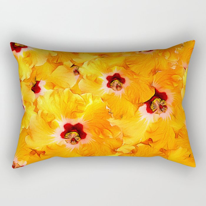 Hibiscus Random Pattern Rectangular Pillow