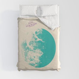 interesting cosmos and alien attack Duvet Cover
