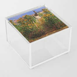 Claude Monet -The staircase, flowers Acrylic Box