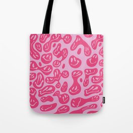Pink Dripping Smiley Tote Bag