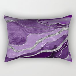 Purple Marble Agate Silver Glitter Glam #1 (Faux Glitter) #decor #art #society6 Rectangular Pillow