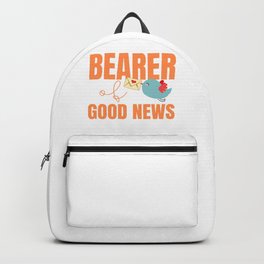 Bearer of Good News Cute Blue Bird with Mail Backpack