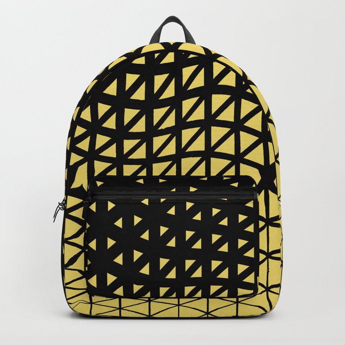 Black and Yellow Triangle Gradient Wave Pattern Pairs Dulux 2022 Popular Colour Lemon Jester Backpack