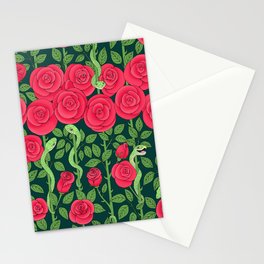 snakes and roses Stationery Card