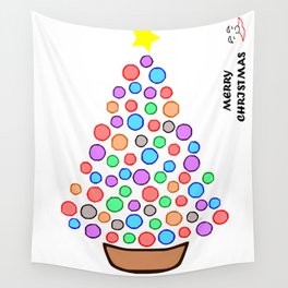 Colorful Christmas Tree Wall Tapestry
