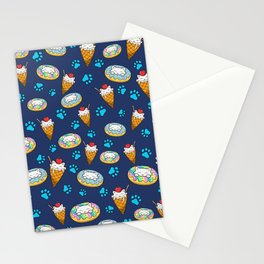 Cats and desserts pattern Stationery Card