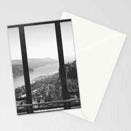 Window to Oregon and the Columbia River Gorge | Black and White Photography Stationery Card