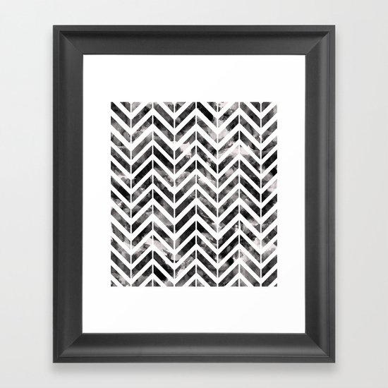 Brush Chevron Framed Art Print