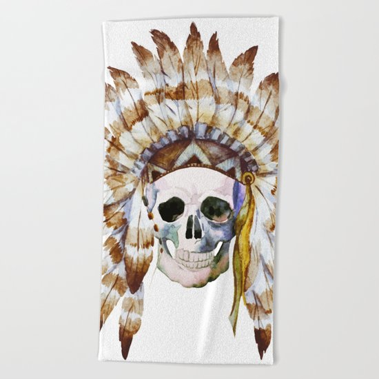 Skull 01 Beach Towel