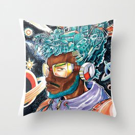 Astral Afro Throw Pillow