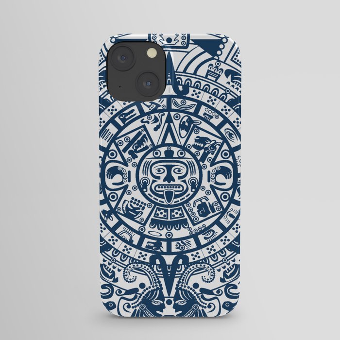 Mayan Calendar // Navy Blue iPhone Case