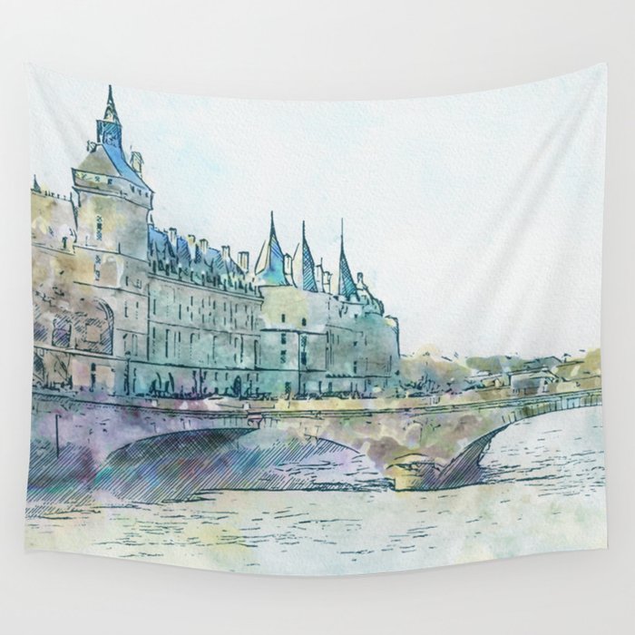 La Seine 4 by Jennifer Berdy Wall Tapestry