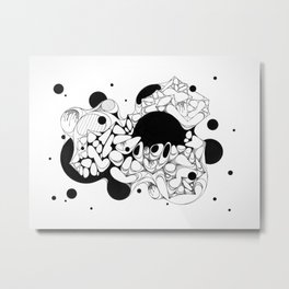 FREEHAND 003 Metal Print | Illustration, Mixed Media, Black and White, Abstract, Curated 