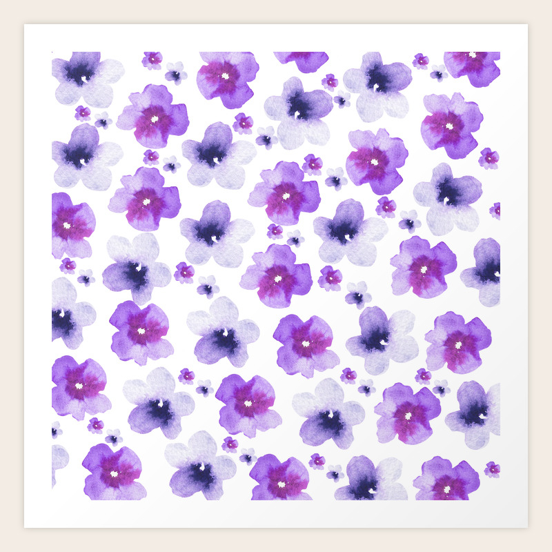 Modern Purple Lavender Watercolor Floral Pattern Art Print By Pink Water Society6