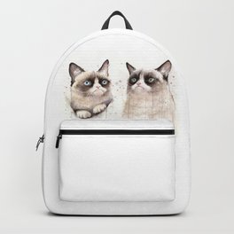 Grumpy Watercolor Cats Backpack
