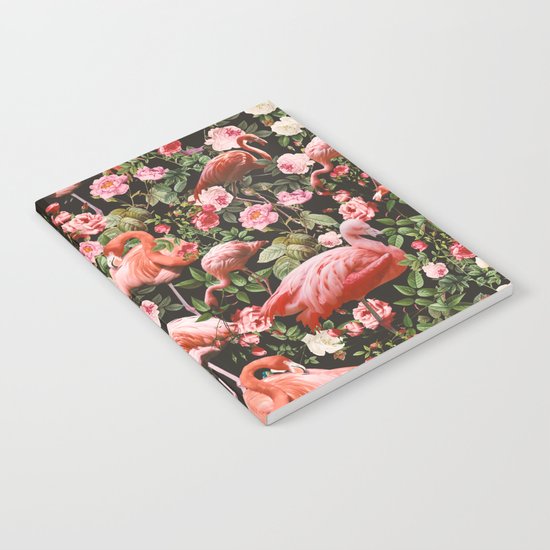 Floral and Flemingo Pattern Notebook