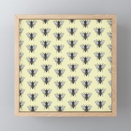 Illustrated Bee Pattern Framed Mini Art Print