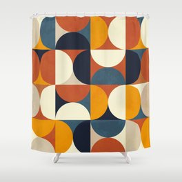 mid century abstract shapes fall winter 3 Shower Curtain