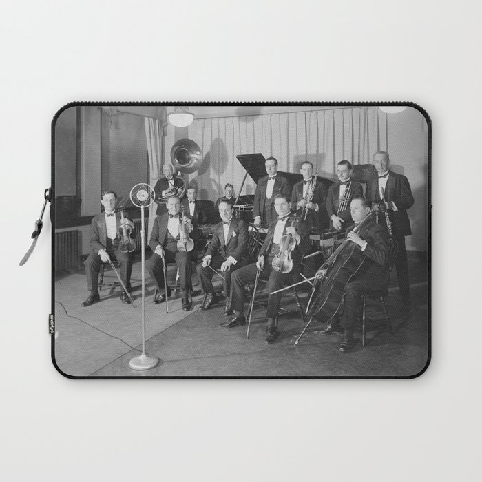 Vintage black and white photo of orchestra Laptop Sleeve