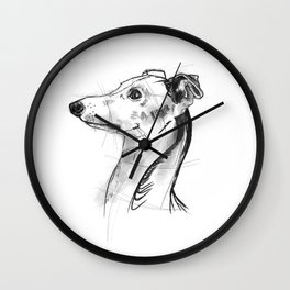 Italian Greyhound Sketch Wall Clock