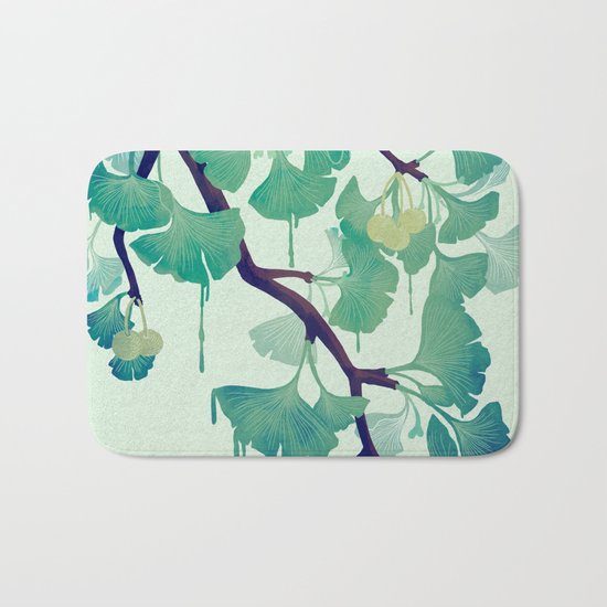 O Ginkgo (in Green) Bath Mat