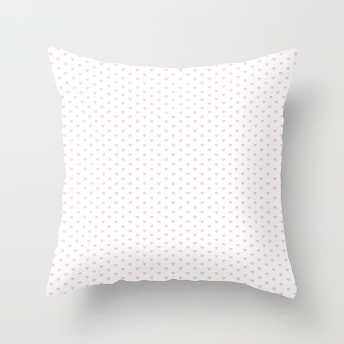 Small Pastel Pink heart pattern Throw Pillow