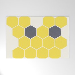 Yellow Honeycomb Welcome Mat