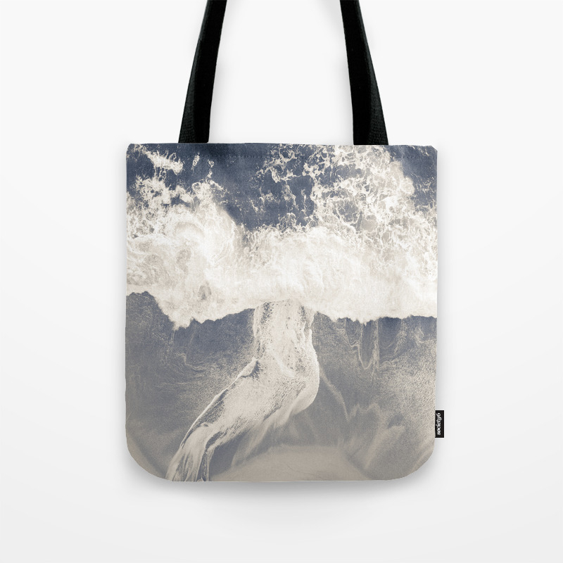 black and white beach tote